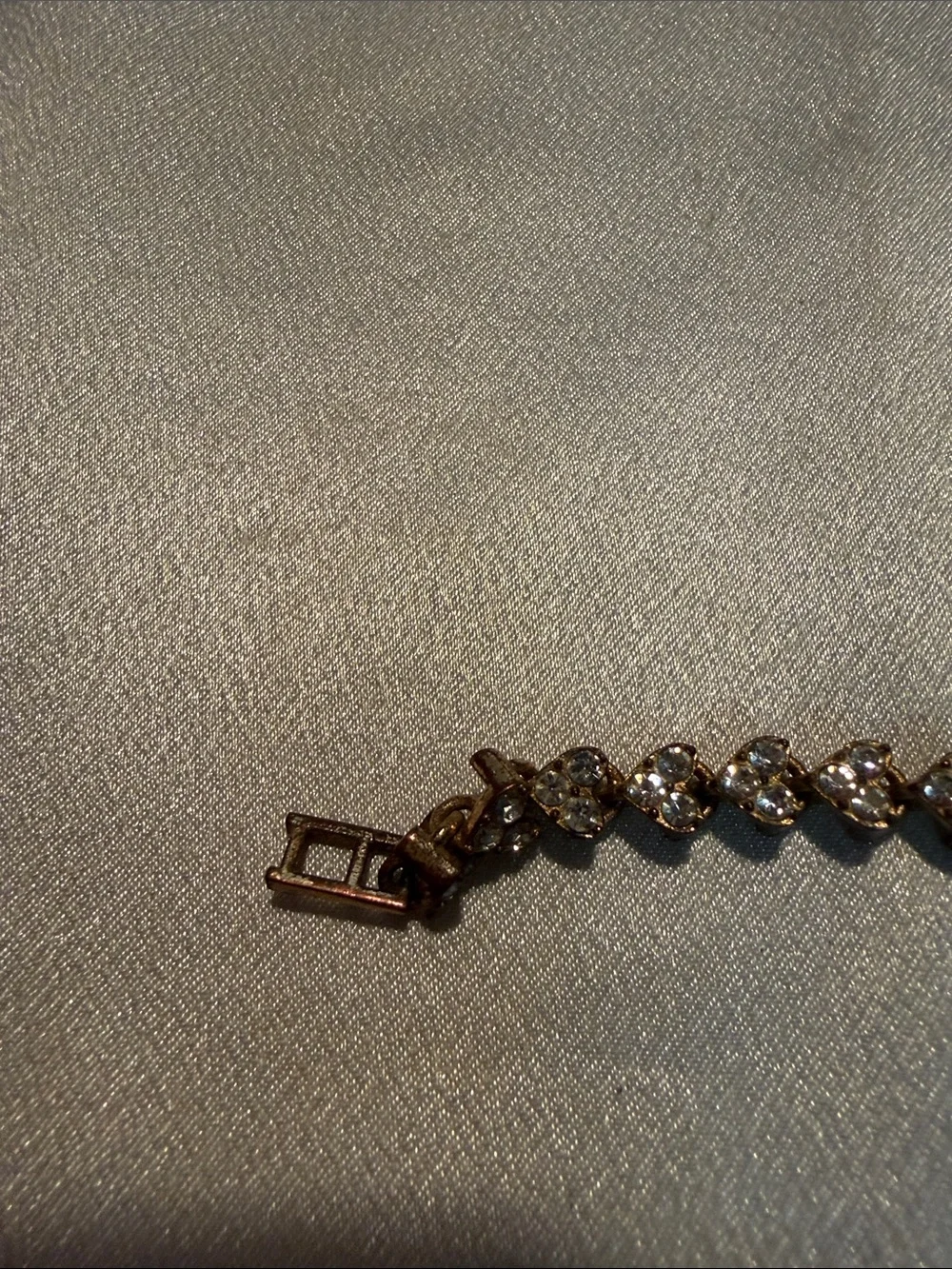Source Unknown Rose Gold Tone Bracelet with Clear Crystals